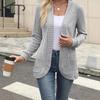 2025 European & American Autumn/Winter Casual Ribbed Spliced Long Sleeve Cardigan Jacket.