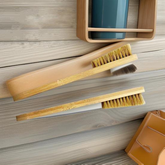 Rock Climbing Brush with Wooden Long Handle Thick Boar Bristles Portable Indoor Outdoor