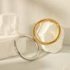 Yhpup 65mm Polished Textured Waterproof Stainless Steel Big Bracelet Bangle Statement Glossy Minimalist Jewelry High Quality