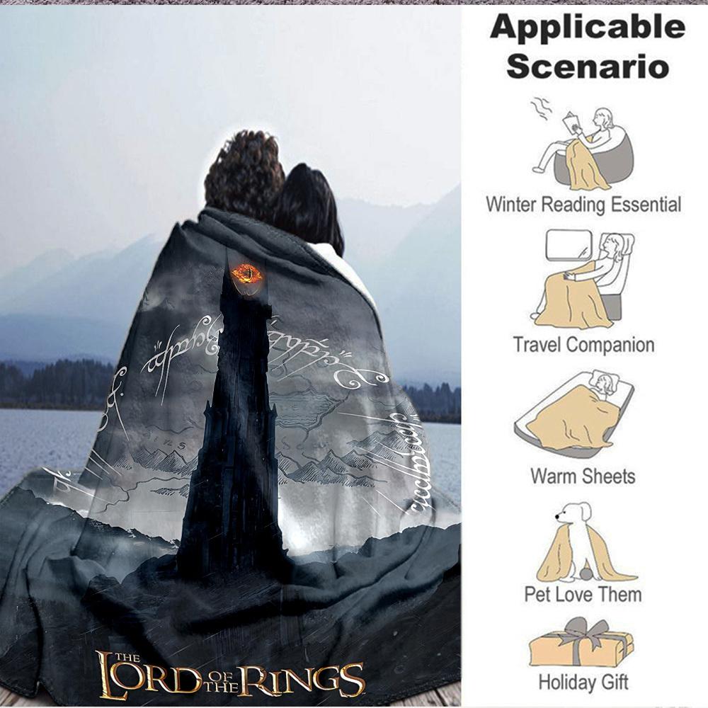 1pc The Lord of the Rings Blanket Lightweight Flannel Throw For Sofa, Bed, Travel, Livingroom, Office, Couch, Chair, And Bed