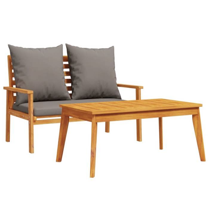 VidaXL Ensemble de Jardin avec Coussin, Sièges et Table de Patio, Ensemble de Meubles, Mobilier de Terrasse Extérieur, Bois 366382