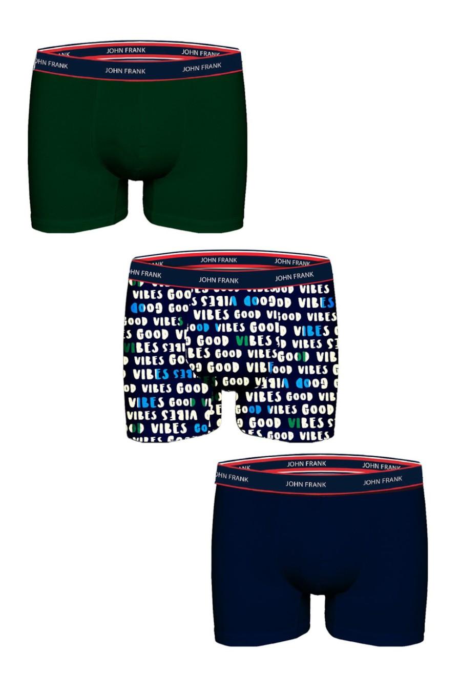 

Боксери труси, 3 штуки John Frank (76805) 48(M) зелений