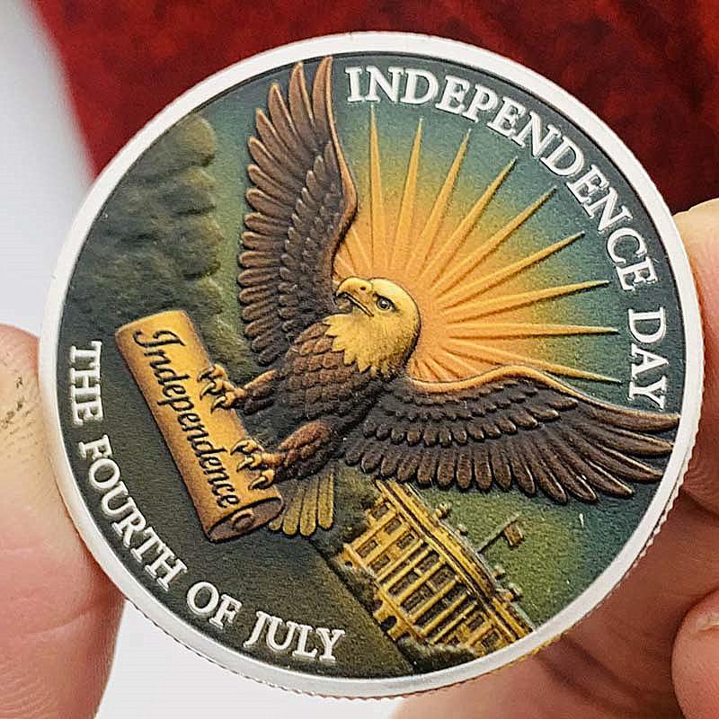 

United States 1776-2026, zinc alloy, gold-plated, eagle commemorative medal, creative bell, coin, commemorative coin