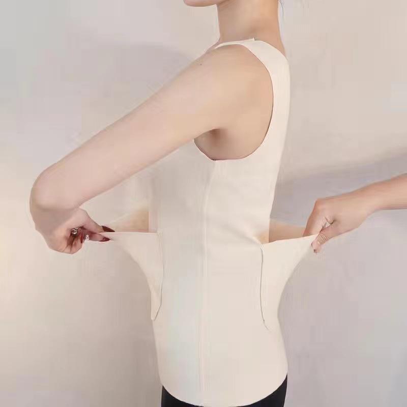 

Женский зимний теплый жилет из немецкого бархата с двойными карманами и дополнительной защитой талии из бархата XL