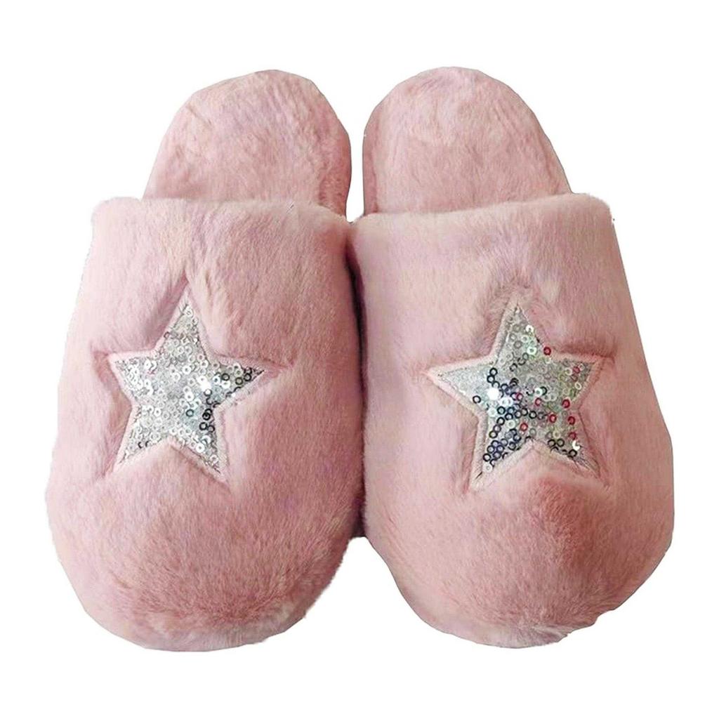 Keanu Womens/Ladies Star Memory Foam Sequins Mules