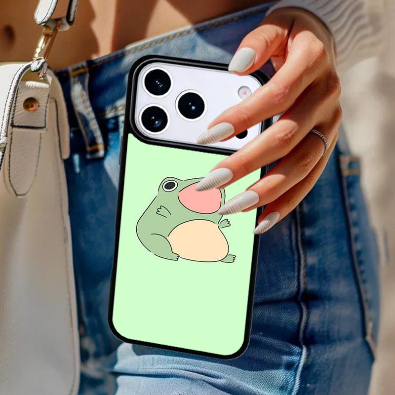 Cartoon Frog Phone Case For iPhone 17 Air 14 15 13 12 Max Cover For Apple 14 15 16 16e 11 Pro Max Plus Coque