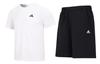 Men's Adidas Casual Sportswear Men's White+Black Crew Neck Moderate