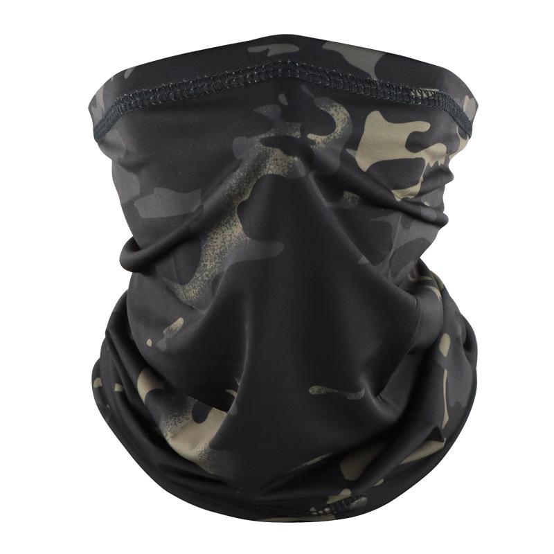Camouflage Ice Silk Neck Gaiter: Multifunctional Summer Headscarf for Outdoor Cycling, Sun Protection, and Quick-Drying Breathable Face Mask for Men.