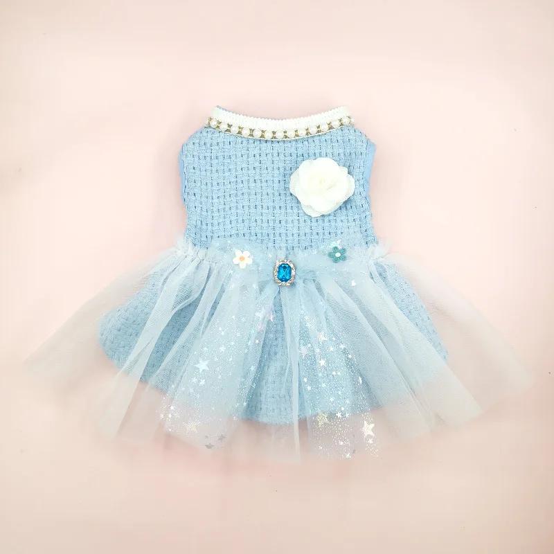 

Winter Dog Dress Tutu Skirt Cat Puppy Doggy Small Dog Costume Dresses Yorkie Pomeranian Shih Tzu Maltese Poodle Bichon Clothes XS（old） синій