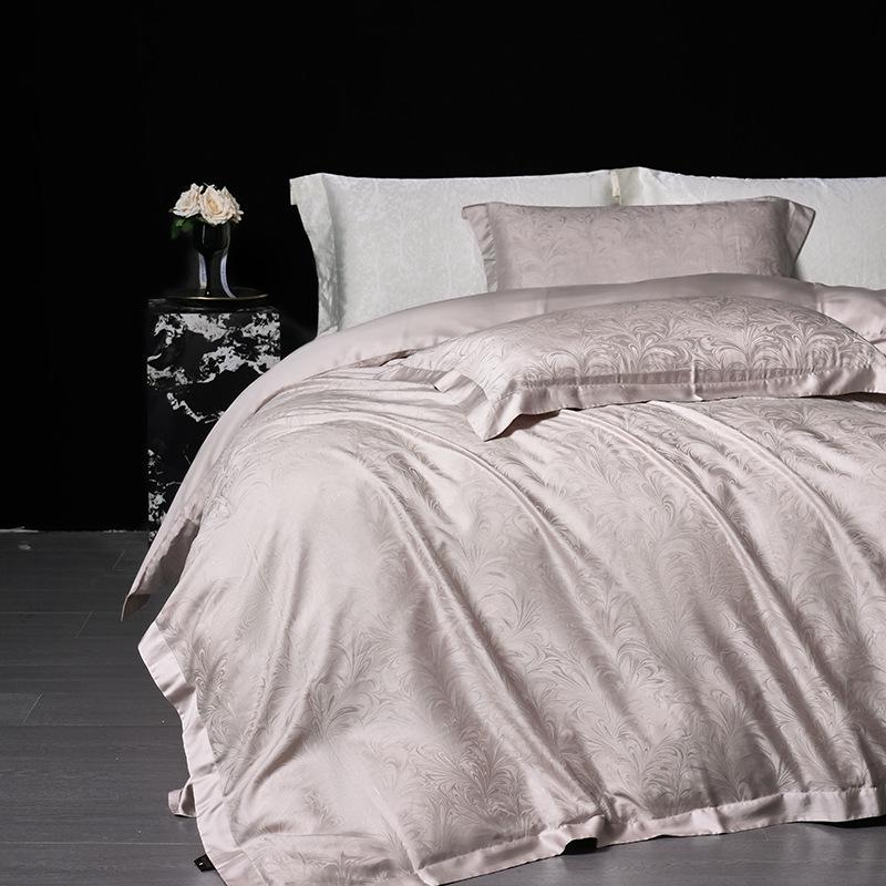 Semporna Luxe Jacquard Lyocell Tencel 4-Piece Bedding Set for Spring/Summer - Silky, High-Grade Sleep Experience