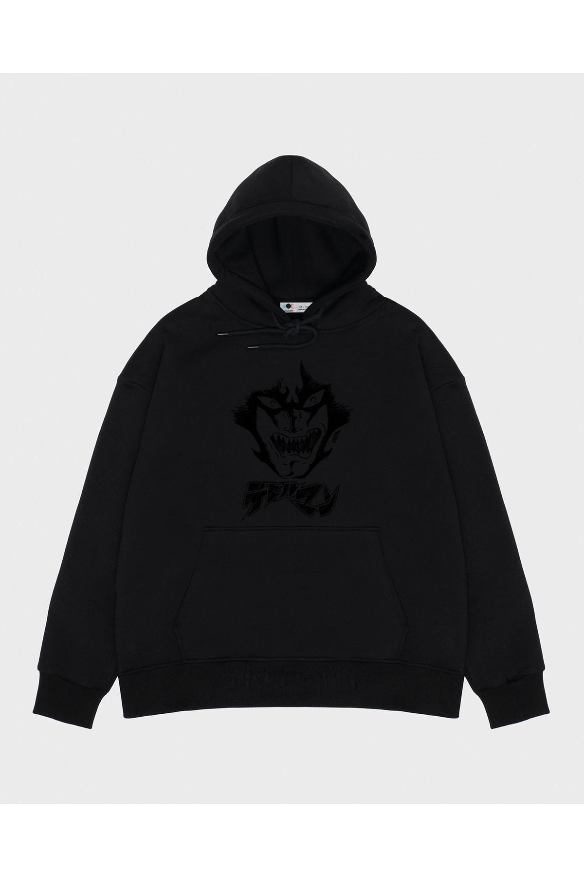 

Unisex Siyah Kapşonlu Sweatshirt Devilman