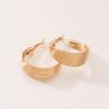 Elegant Gold C-Shaped Metal Ear Cuffs: High-End Multi-Layer Stud Earrings