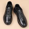 Spring New Men's Shoes First Layer Cowhide Light Sports and Leisure Shoes Ostrich Pattern Versatile Men's Leather Shoes Genuine Leather