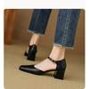 New flat-soled sandals women's summer women's bag head sandals genuine leather Korean version non-slip beef tendon sole low heel rear empty sandals