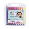 Washable Hard-Tip Watercolor Pens for Kids, 12 Colors, Triangular Barrel, Large Capacity, Boxed Set.