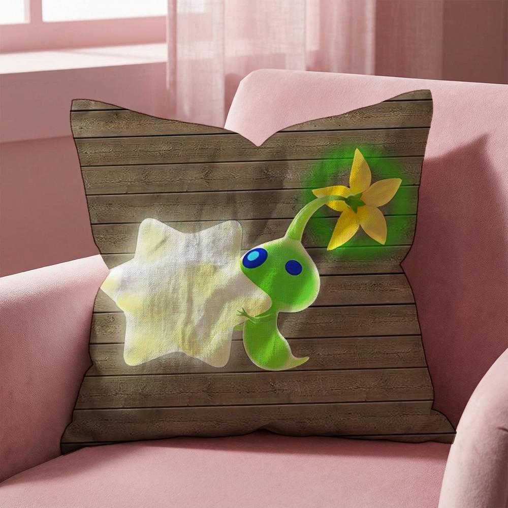 

Cartoon Cute PIKMINS Cushion Cover Multi-Scene Pillow Cover for Home & Car - Reversible, Soft & Durable for Daily Use 30cmx30cm