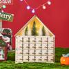 Christmas Advent Calendar Wooden 24 Empty Drawers House Shape Countdown Calendar Rustic Christmas Calendar With Numbered Doors
