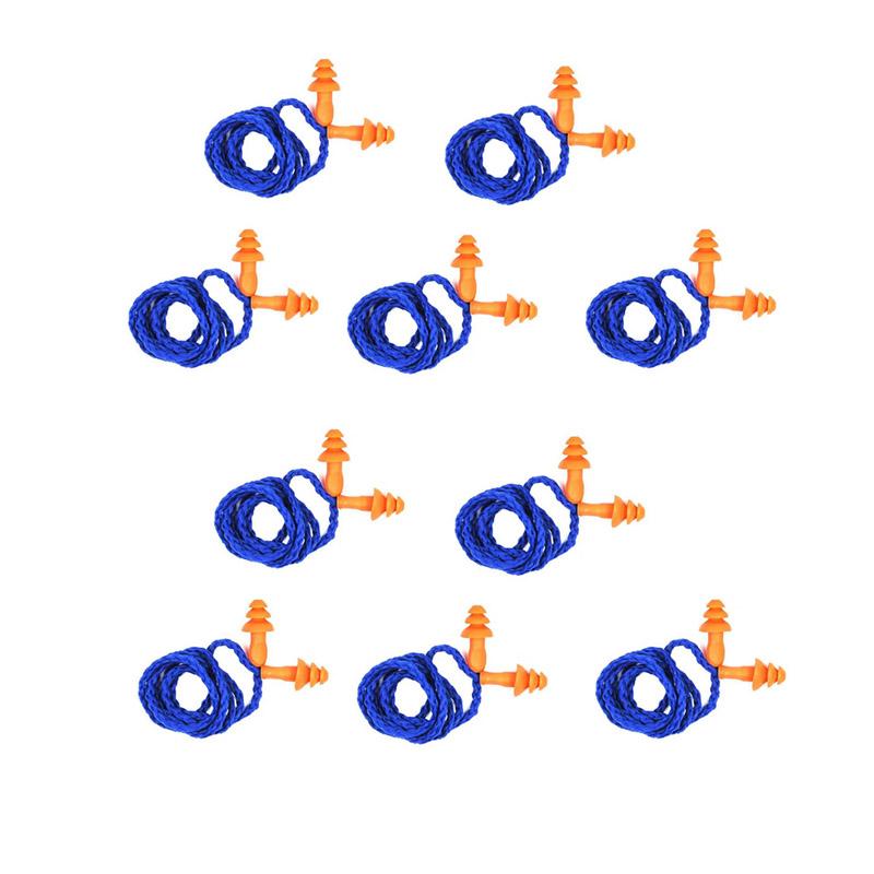 10 Pairs of Sleep Earplugs Noise Cancelling Earplugs Earplugs with String Ear Protection Tools Silicone Earplugs with Washable