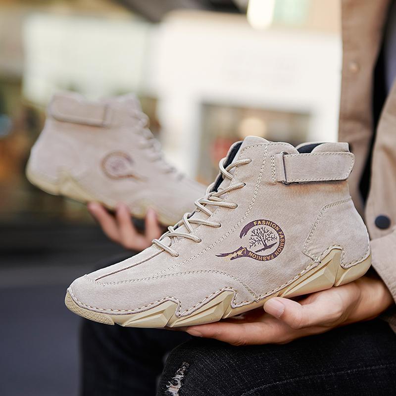 Men's Casual Boots Are Lightweight Breathable Anti Slip Oversized Sports Shoes Anti Slip Men's Flat Shoes Outdoor Walking Shoes