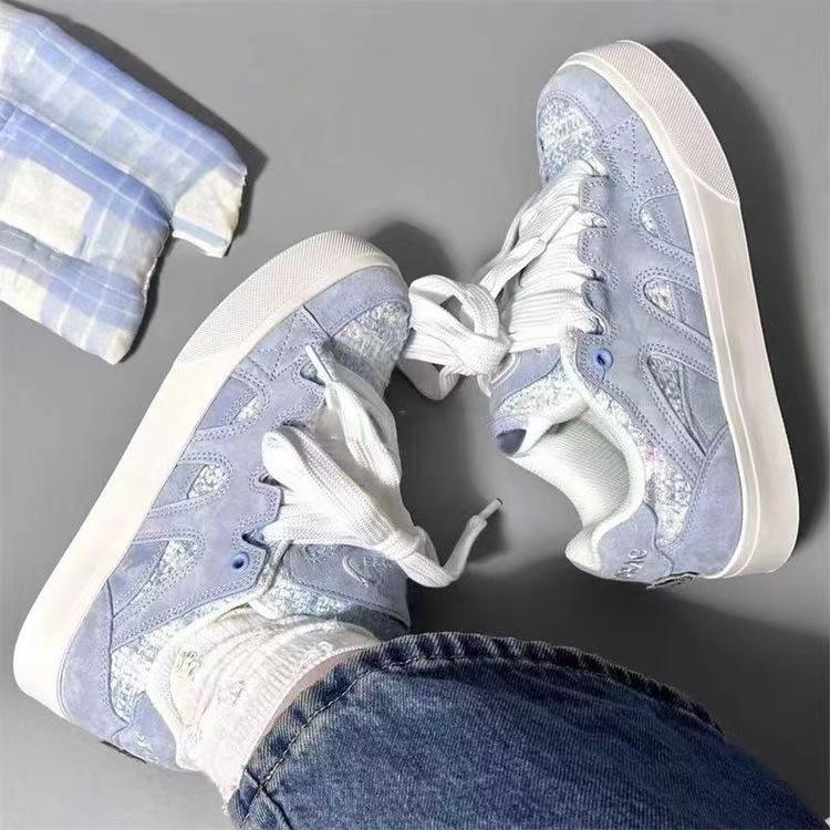 

Новый цвет питайи, подошва-буква, хлебные туфли, женские нишевые ретро повседневные туфли, американские спортивные туфли на платформе 40 фиолетовый