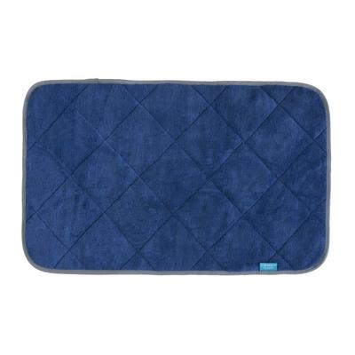Terry Cloth Bath 35cm X Navy with Karara-ka Dry-Resistant Mat, Approx. 60cm, (Made Dry-resistant Fibers, Absorbent, Quick-drying)