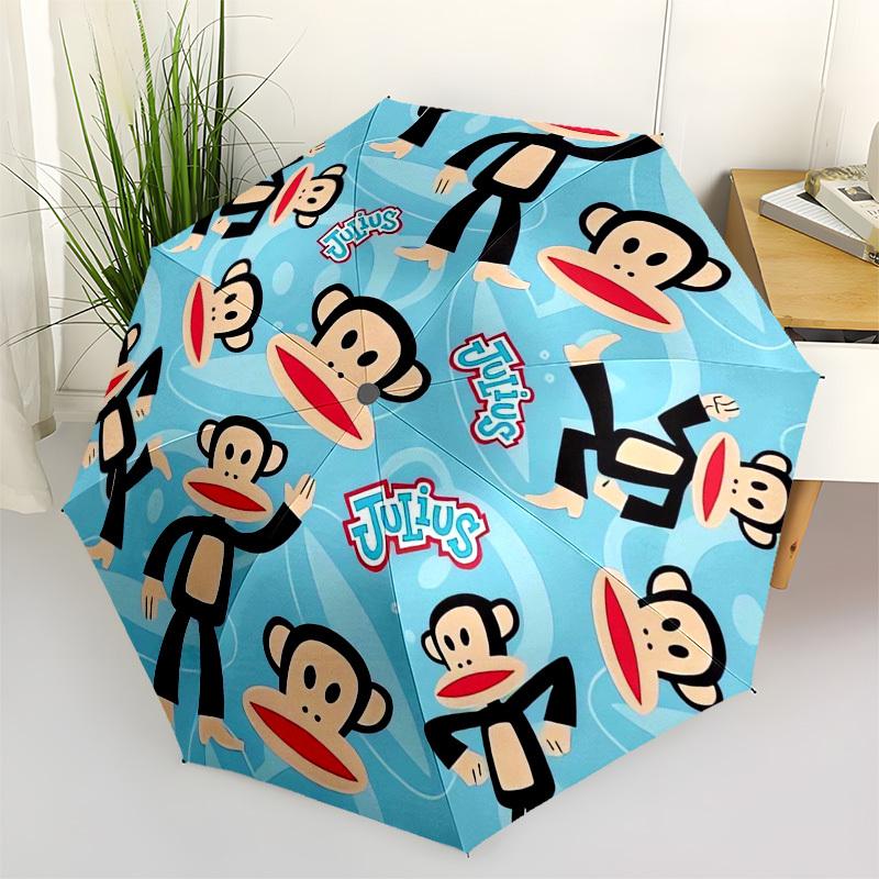 1pc Paul Frank Julius Monkey Pattern Umbrella with Plastic Handle,Suitable for All Seasons Home Travel Outdoor UmbrellaM1340