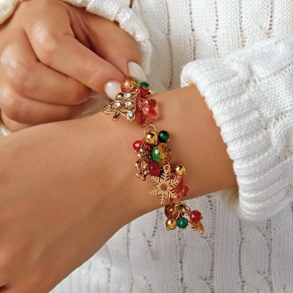 Charming Style Christmas Tree Bracelet Exquisite Snowflake Pendant Bangles  Daily Wear
