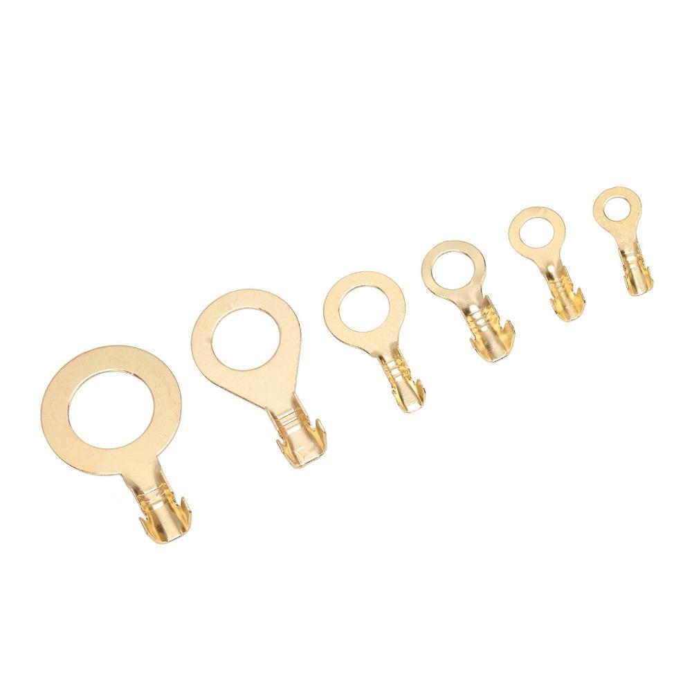 540 PCS M3 M4 M5 M6 M8 M10 Ring Terminal with Storage Box Copper Brass Wire Lugs O Type Ring Terminals Non-Insulated