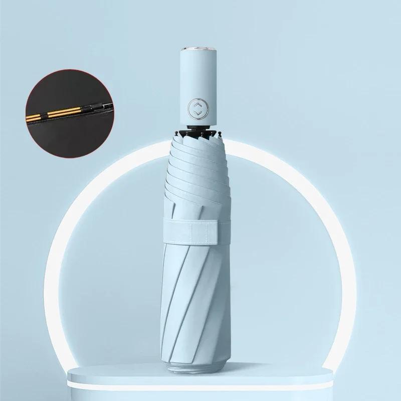 Lightweight Umbrella Automatic Advertising Small Umbrella Large Folding Wind Resistant Portable Three Fold Sunny Rainy Dual Use