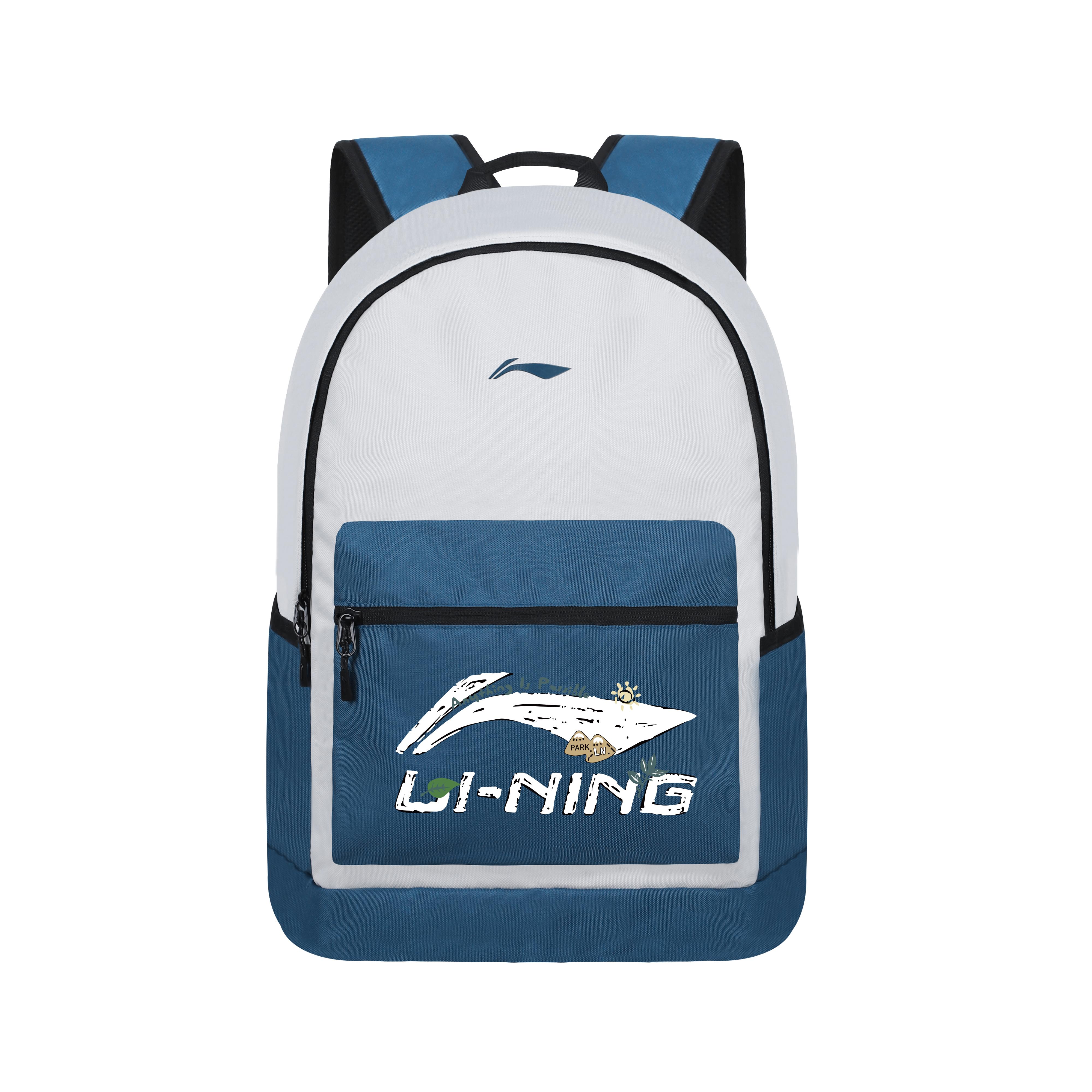 Полиэстеровый рюкзак Li Ning Обычный Унисекс Синий Белый YBSU167-5A12