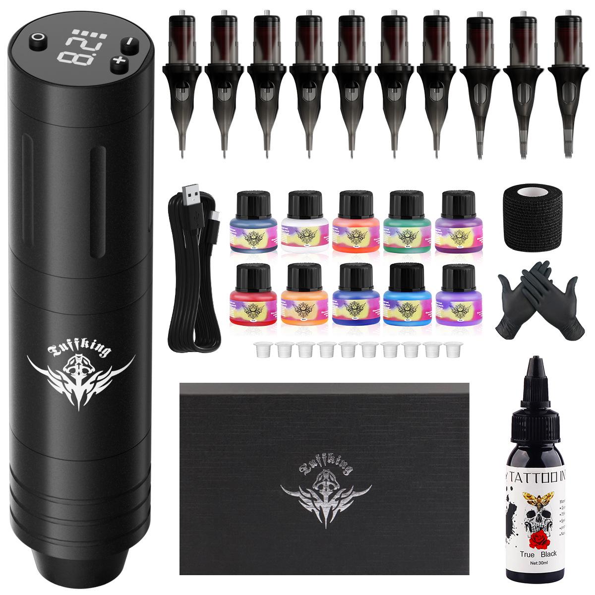 

Набор тату-машинки «Все в одном» с аккумулятором, интегрированными иглами и пигментными чернилами