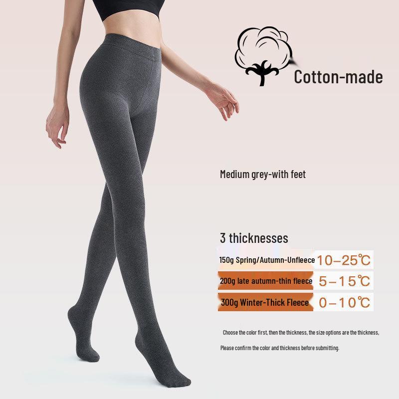 

Женский комбинезон из облачного хлопка: Черные вертикальные полосы, стройнящие, весна/осень, серия «Серая клетка», темно-серые леггинсы 150g Autumn No Fleece