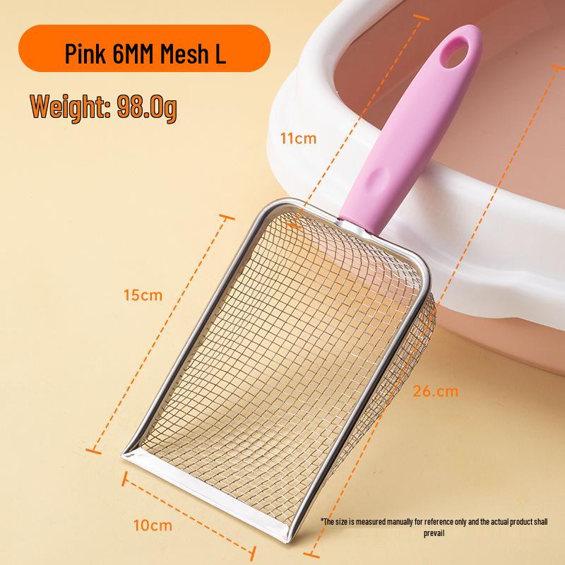 

Stainless Steel Fine Hole Cat Litter Scoop with Hook 2.8mm for Walnut/Mineral Litter
