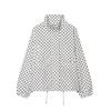New Polka Dot Stand-up Collar Drawstring Loose Short Jacket 3720368