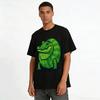 Retro Pixel Style Crocodile Print Casual T-Shirt Unisex Loose Top Pure cotton T-shirt