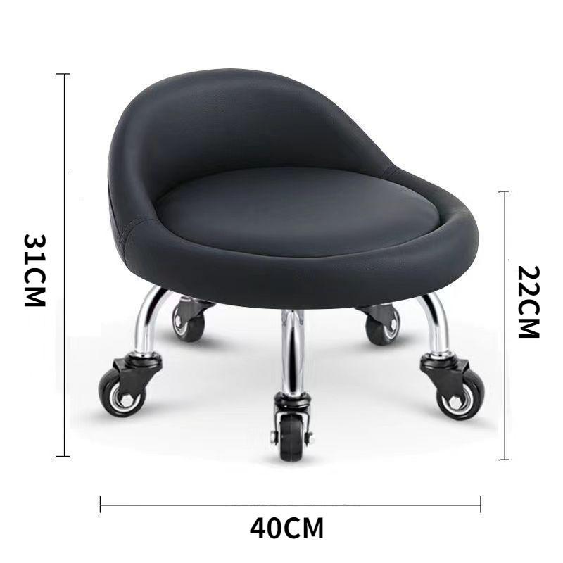 Household Mobile Universal Wheeled Stool Thickened Frame Round Pulley Stool Portable Low Swivel Chair Tool