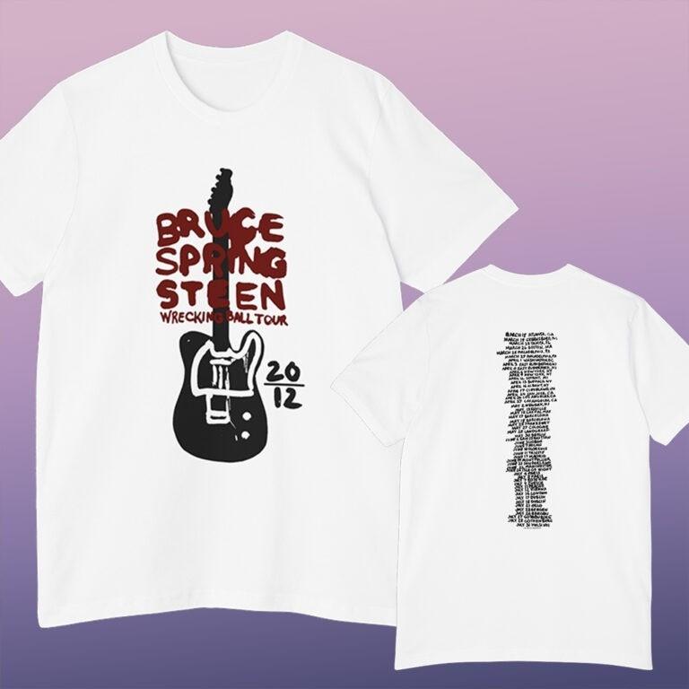 Retro Bruce Springsteen Wrecking Ball 2012 Tour T-Shirt 2-Sided Unisex T-Shirt S