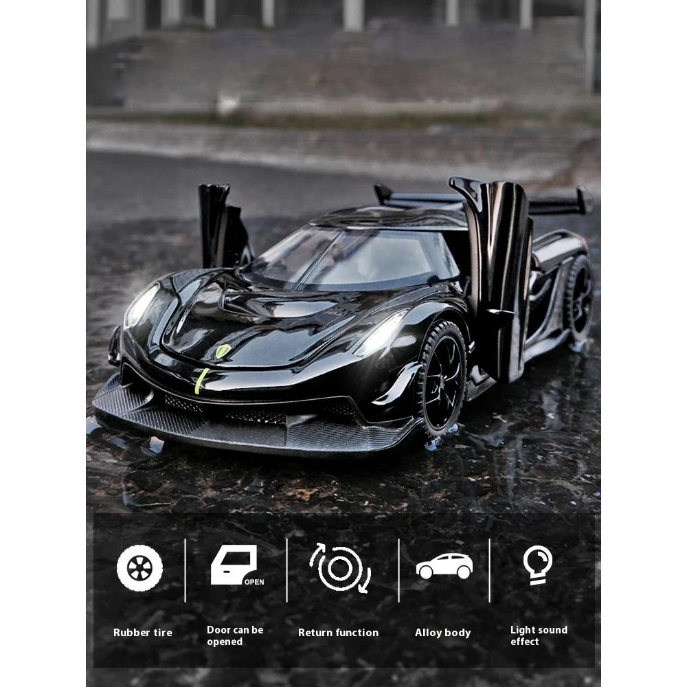 1/32 Legierung Druckguss Koenigsegg JESKO Sportwagen Modell Ton und Licht Rückzugsgürtel Basis Ornament Kinderspielzeug Geburtstagsgeschenk