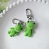 Cute 3D Flocking Frog Keychain Flocked Little Frog Couple Mobile Phone Pendant Car Keyring Earphone Backpack Charms Bag Decor