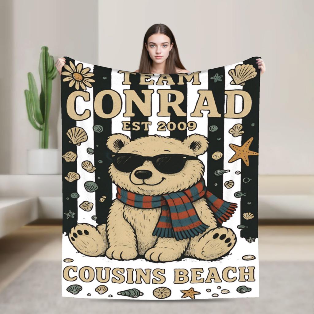 Team Conrad Fisher Flannel Blanket  Super Warm Throw Blanket for Couch Bed Travel Fluffy Bedspread Sofa Bed Cover