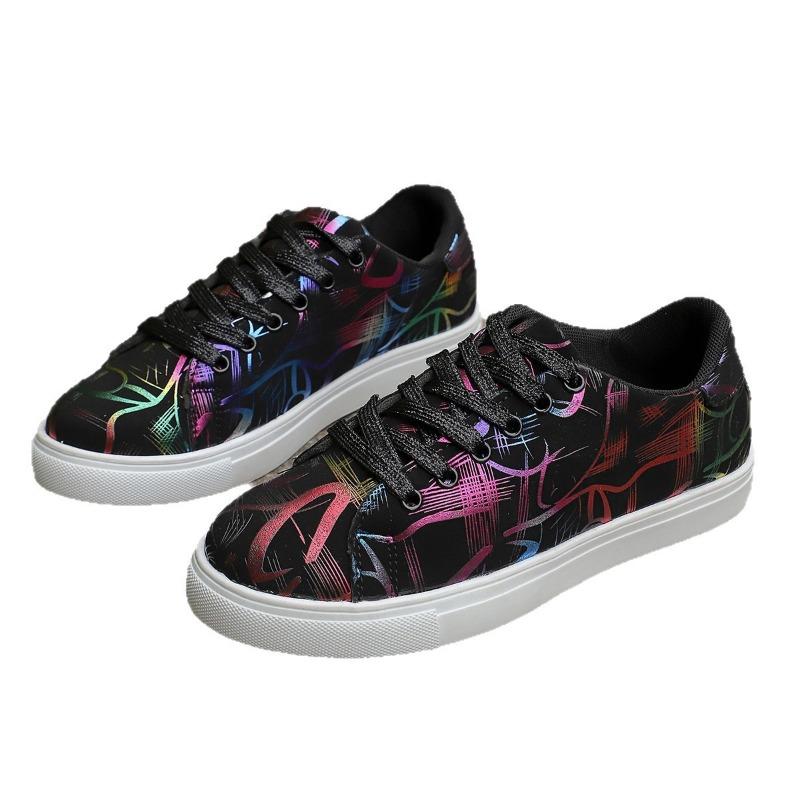 Flat Sports Shoes with Lace-up Thick-soled Casual Single Shoes for Women