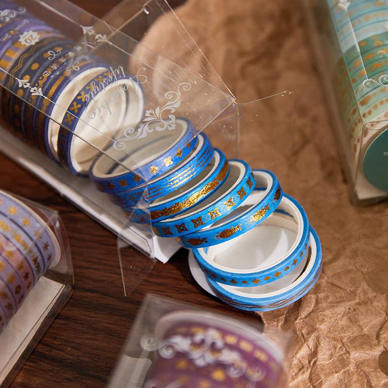 Hot Stamping and Paper Tape Collage DIY Hand Account Frame Pull Strip Decorative Sticker with Extremely Fine Dividing Lines