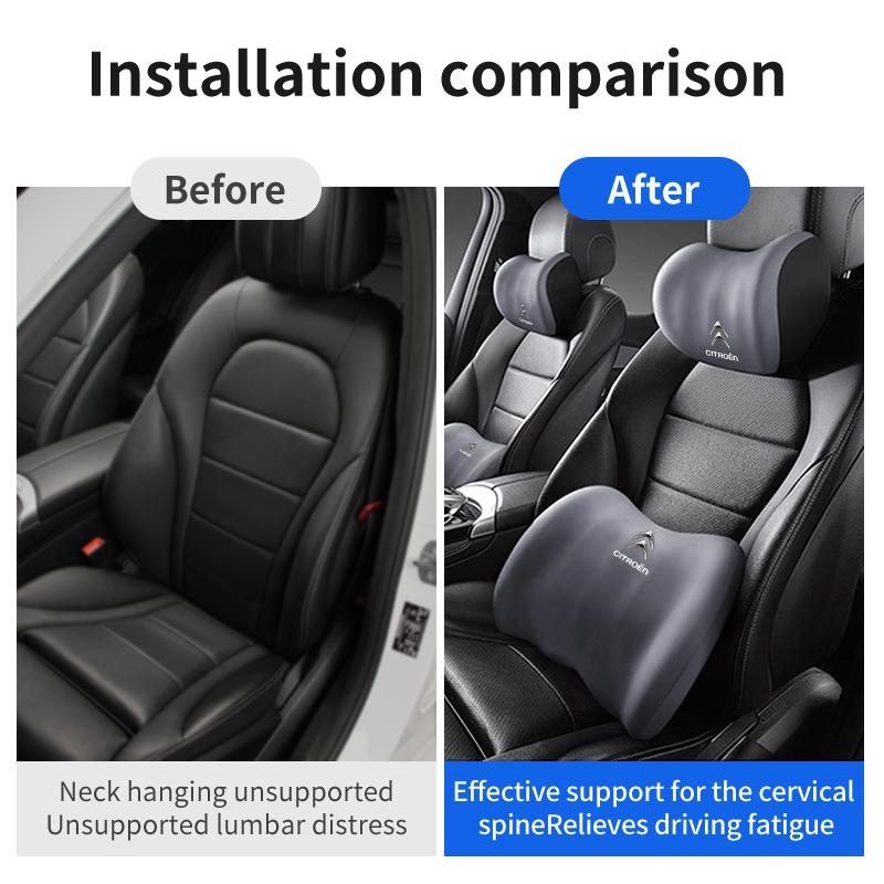 Auto Nackenkissen Polster Fahrzeugsitz Kopfstütze Lendenwirbelstütze für Citroen C5 C1 C2 C6 C4L DS3 DS4 DS5 C-Elysee Grand Berlingo