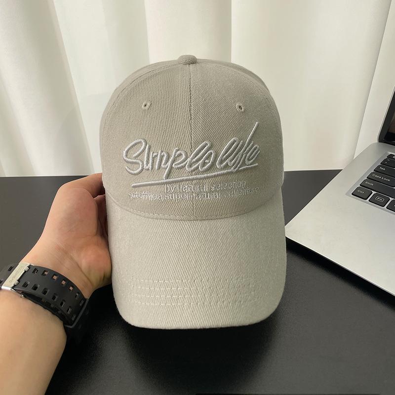 Autumn and Winter Brushed Peaked Cap for Women Korean Style Letter Embroidery Face-showing Small Hat Versatile Couple Outdoor Sun Hat