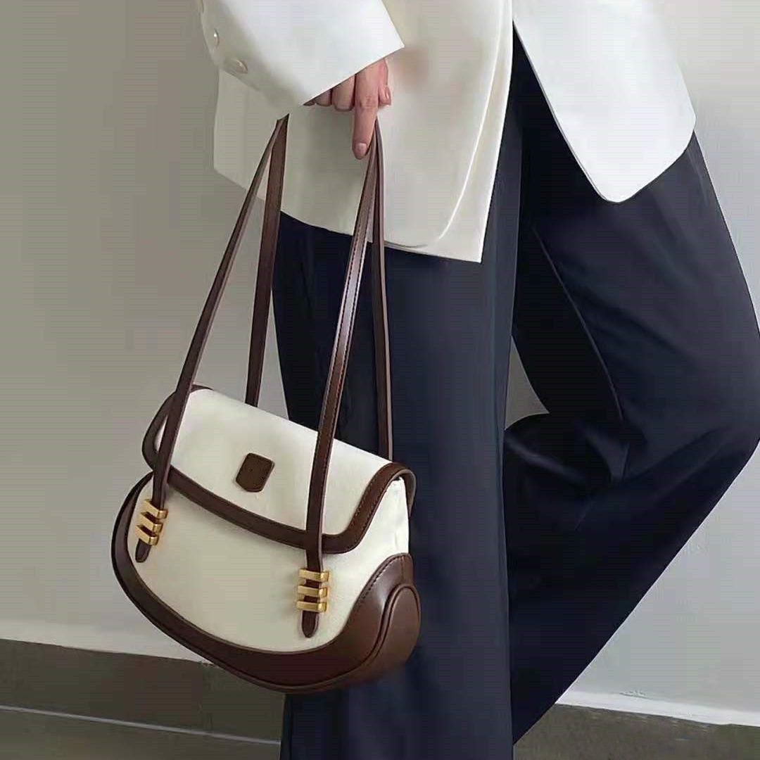 

Original Vintage French Retro Light Luxury Soft Leather Shoulder Bag