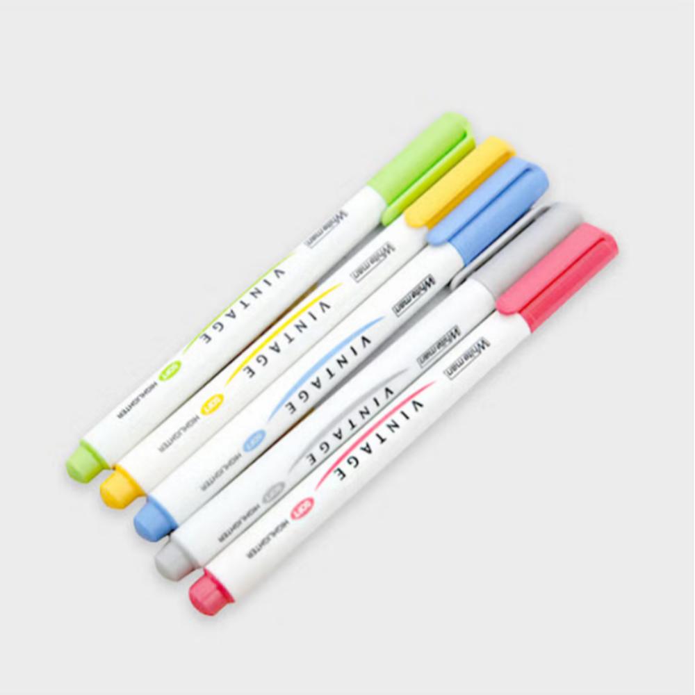 

5 винтажных цветных хайлайтеров