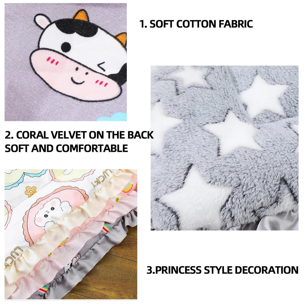 Für doppelseitige Farb-Flanell-Haustiermatte Prinzessinnenstil Verdicken Kätzchen Welpenbett Sofamatratze Kissen für Mittelgroße Große Haustiere Leer