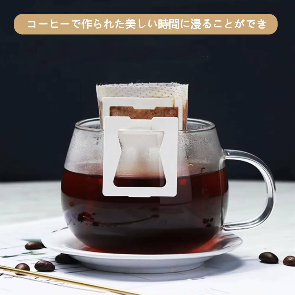 YFFSFDC Kaffe Hengende Øre Drypp Bærbar Dryppkaffe DIY Kaffefilter Pakke med 100 Filtre, Poser, Papir, Reise, Kontor, Verktøy,