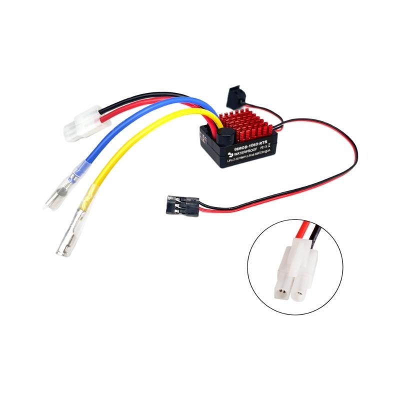 Waterproof 60A Brushed ESC For 1/10 Scale Crawlers Car With RTRs Plugs Play And LiPos Compatibility