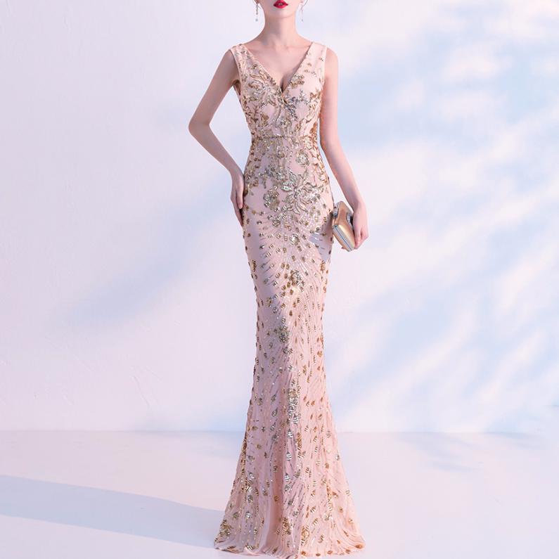 Women's Long Formal Evening Dress Party Prom Dresses Gown Cocktail Seuqin Mermaid Dress